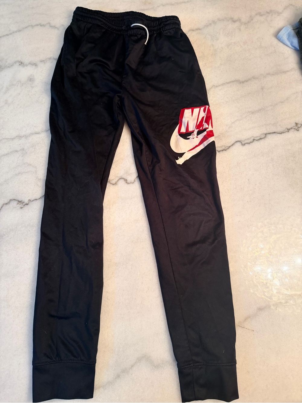 Nike Kids Black Jogger Sweatpants with Red/White Logo